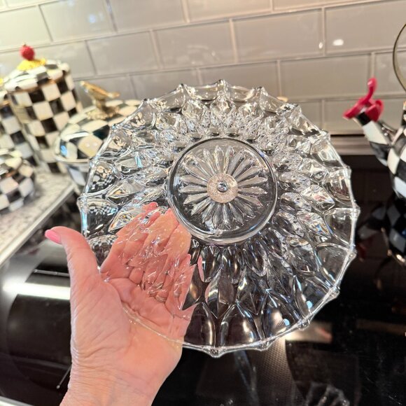 Vintage Crystal candy dish with silver handle - Picture 9 of 13